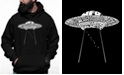 LA Pop Art Men's Flying Saucer UFO Word Art Hooded Sweatshirt